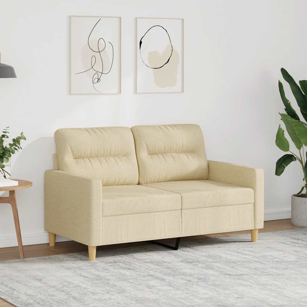 Tweezitsbank 120 cm stof crèmekleurig is nu te koop bij PeponiXL, paradijselijk wonen!