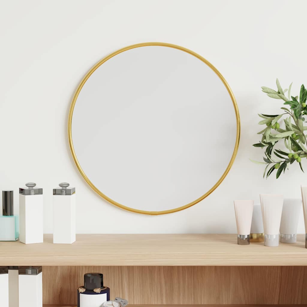 Wandspiegel rond Ø30 cm goudkleurig is nu te koop bij PeponiXL, paradijselijk wonen!