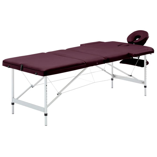 Massagetafel inklapbaar 3 zones aluminum wijnpaars is nu te koop bij PeponiXL, paradijselijk wonen!