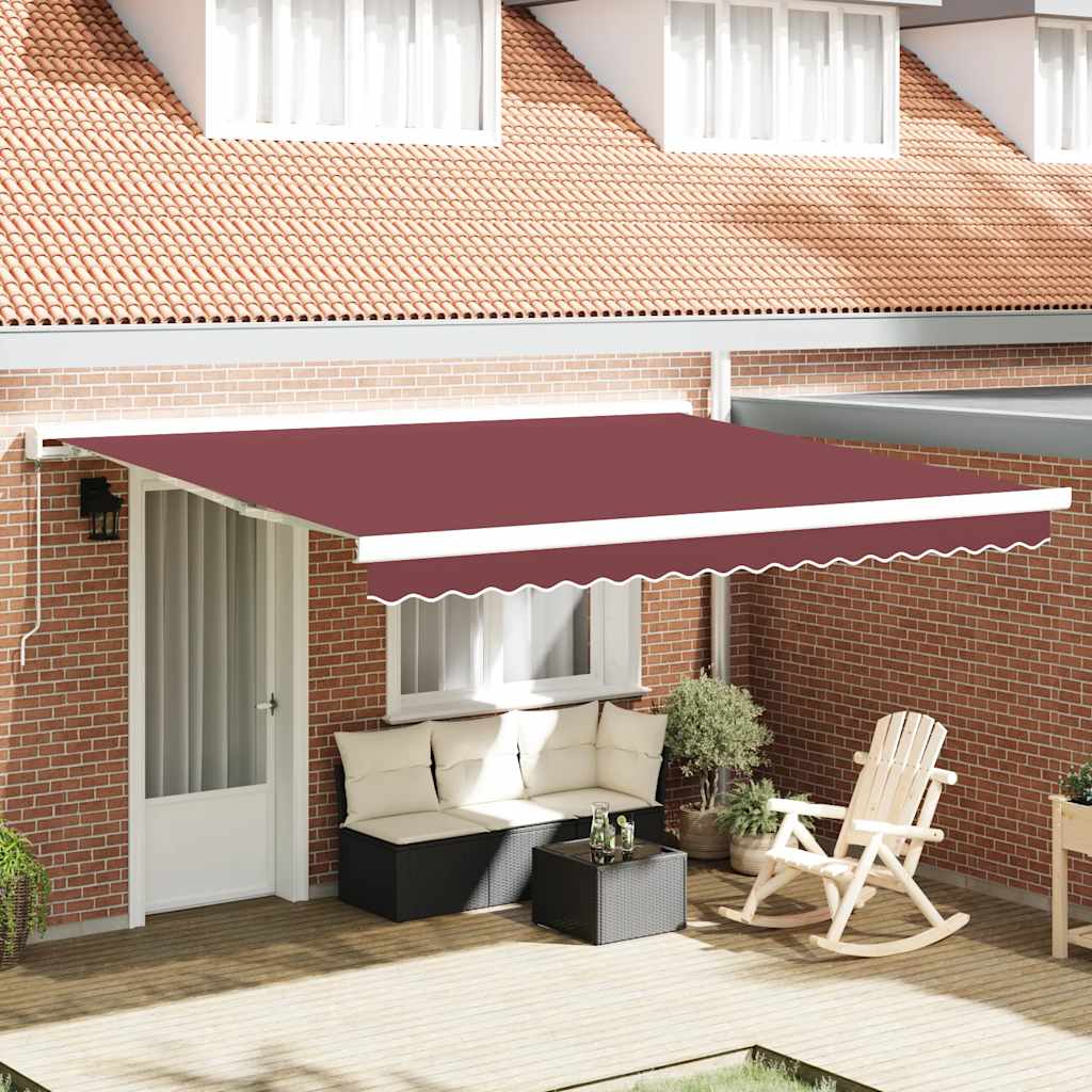 Luifel handmatig uittrekbaar 400x300 cm bordeauxrood is nu te koop bij PeponiXL, paradijselijk wonen!