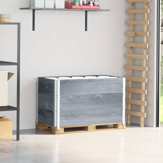 Palletopzetranden 3 st 100x50 cm massief grenenhout grijs is nu te koop bij PeponiXL, paradijselijk wonen!