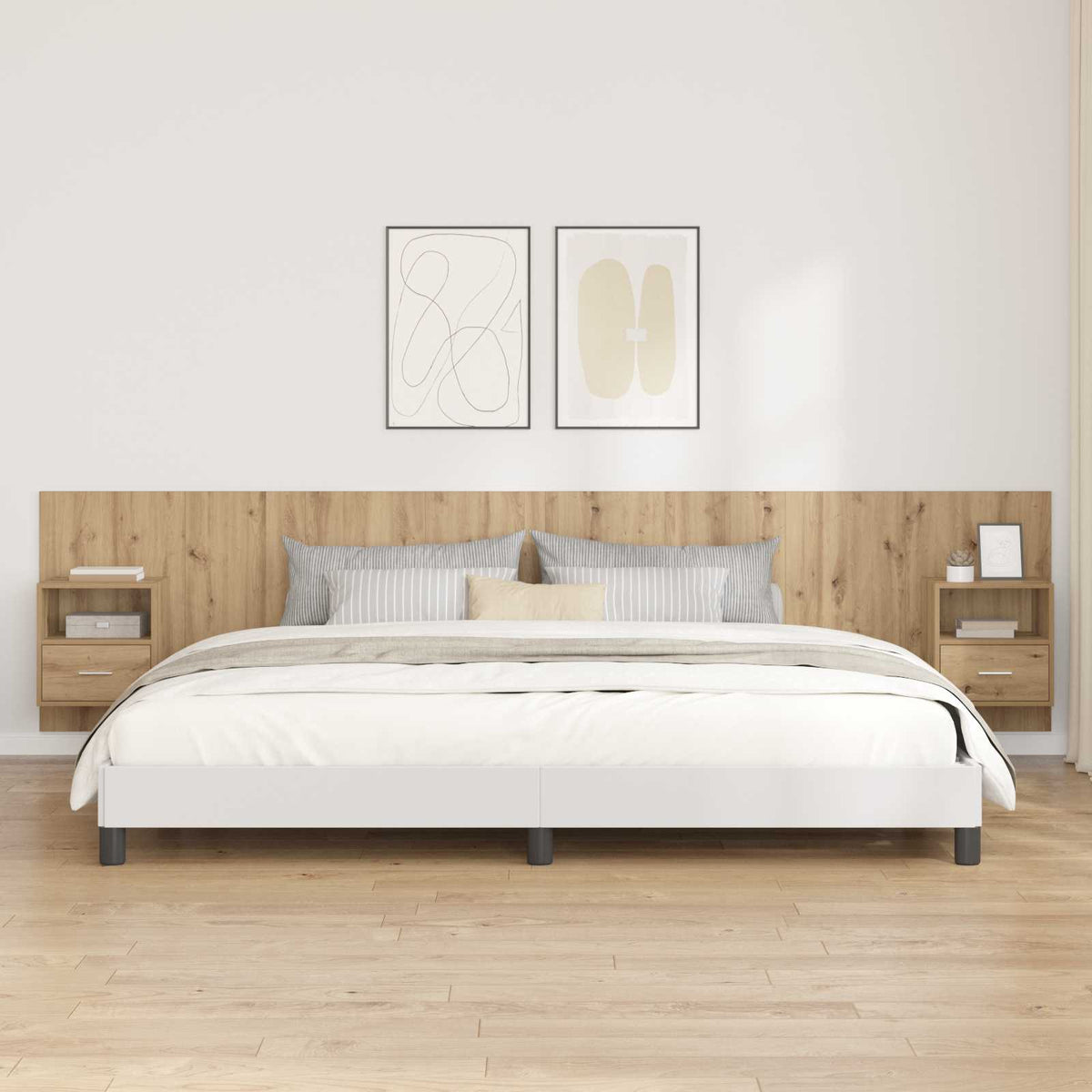 Hoofdbord Met Kast 3 st Artisan Eiken Bewerkt hout is nu te koop bij PeponiXL, paradijselijk wonen!