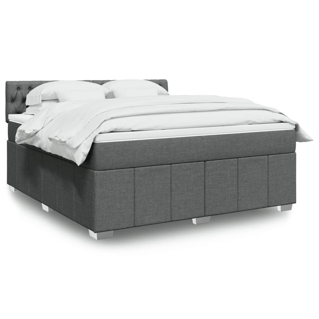 Boxspring met matras stof donkergrijs 180x200 cm is nu te koop bij PeponiXL, paradijselijk wonen!