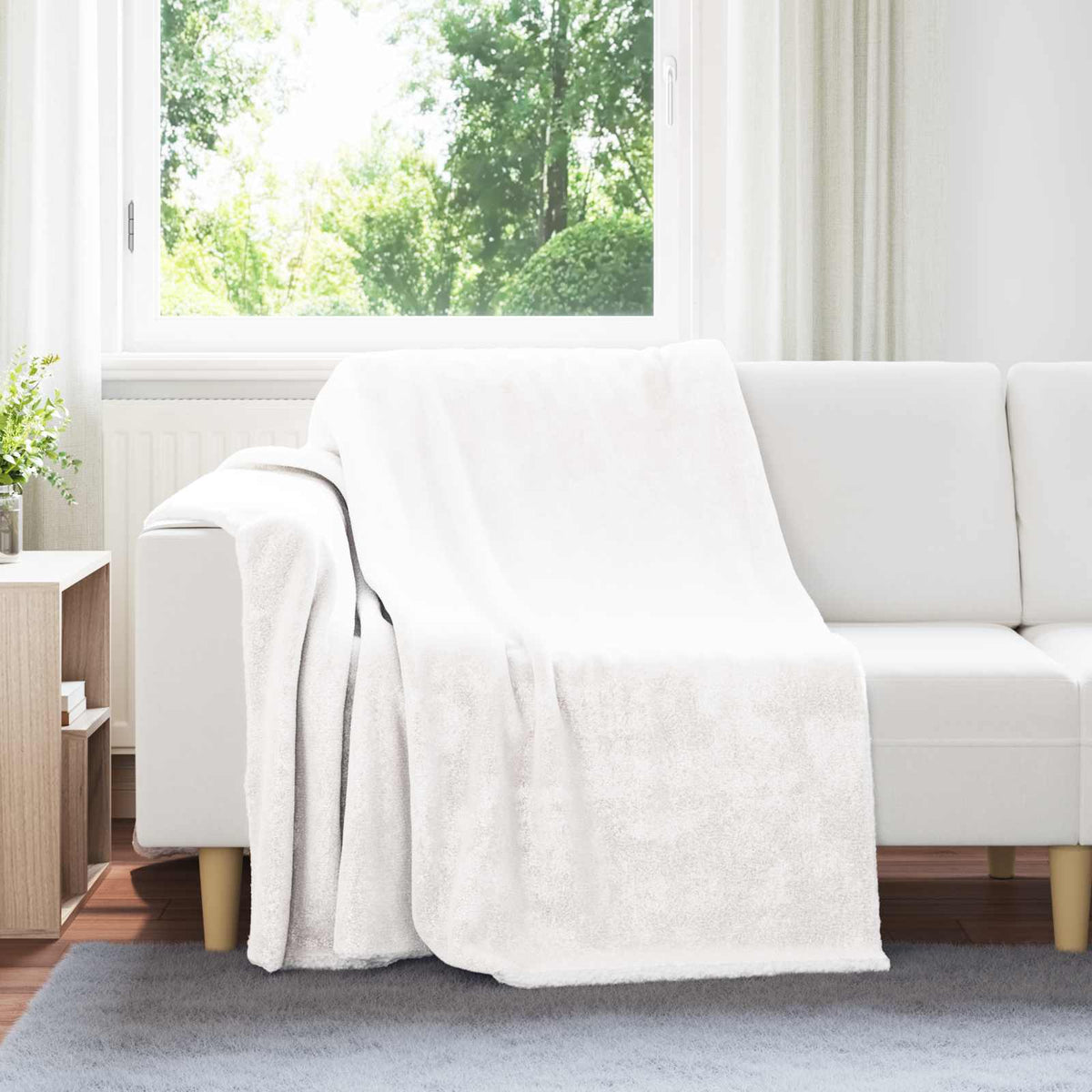 Gooi Deken Wit 150 x 200 cm Fleece is nu te koop bij PeponiXL, paradijselijk wonen!