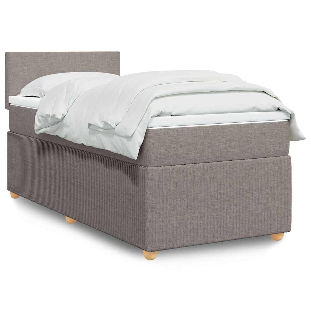 Boxspring met matras stof taupe 90x190 cm is nu te koop bij PeponiXL, paradijselijk wonen!