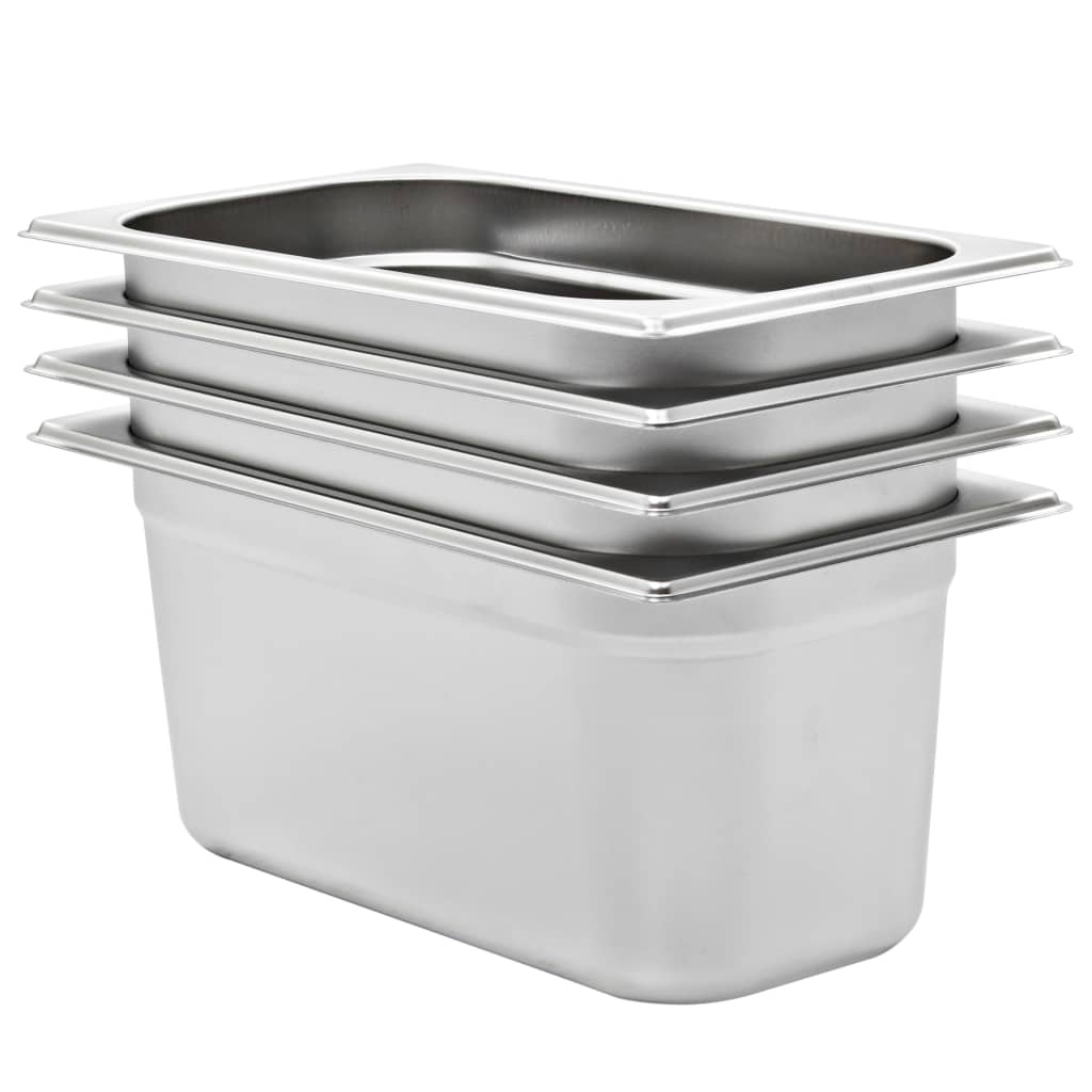 Gastronormbakken 4 st GN 1/3 150 mm roestvrij staal is nu te koop bij PeponiXL, paradijselijk wonen!