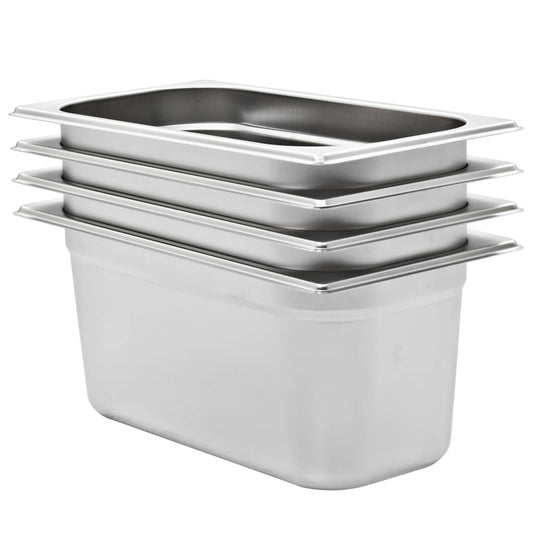 Gastronormbakken 4 st GN 1/3 150 mm roestvrij staal is nu te koop bij PeponiXL, paradijselijk wonen!