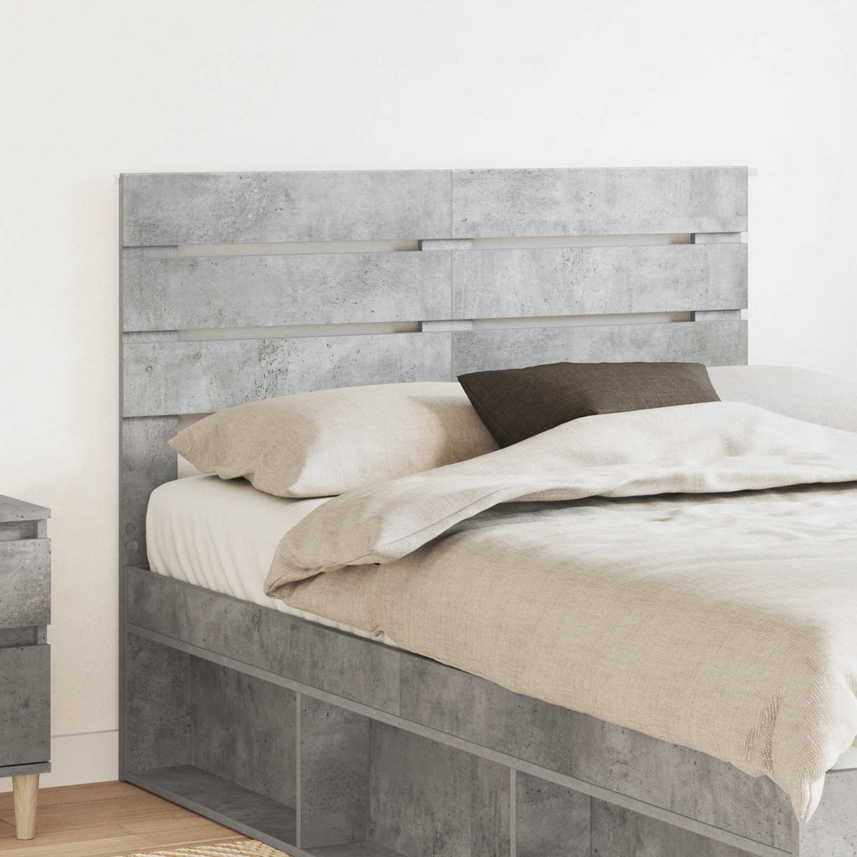 Hoofdbord Beton Grijs Bewerkt hout is nu te koop bij PeponiXL, paradijselijk wonen!