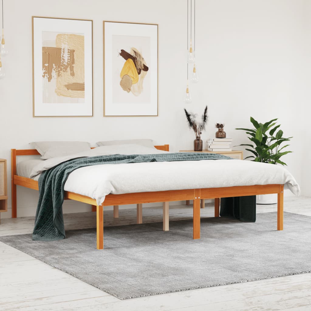 Seniorenbed massief grenenhout wasbruin 150x200 cm is nu te koop bij PeponiXL, paradijselijk wonen!
