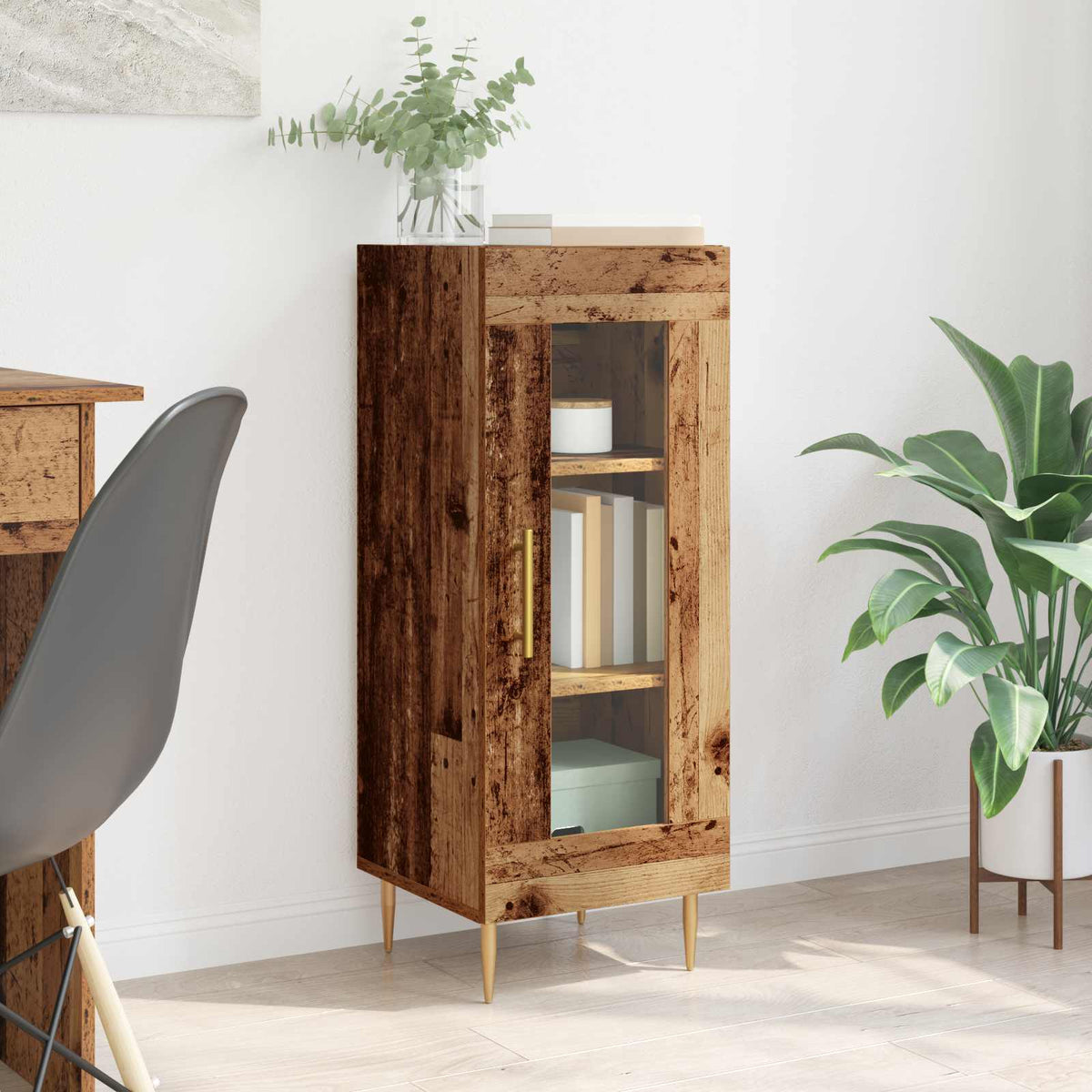 Dressoir Oud hout 34 x 34.5 x 90 cm Bewerkt hout is nu te koop bij PeponiXL, paradijselijk wonen!