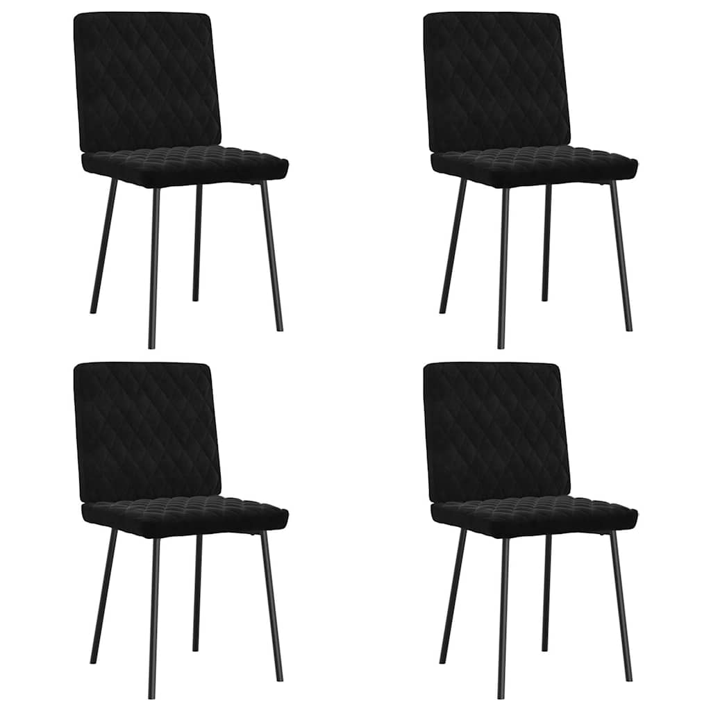 Eetkamerstoelen 4 st fluweel zwart is nu te koop bij PeponiXL, paradijselijk wonen!