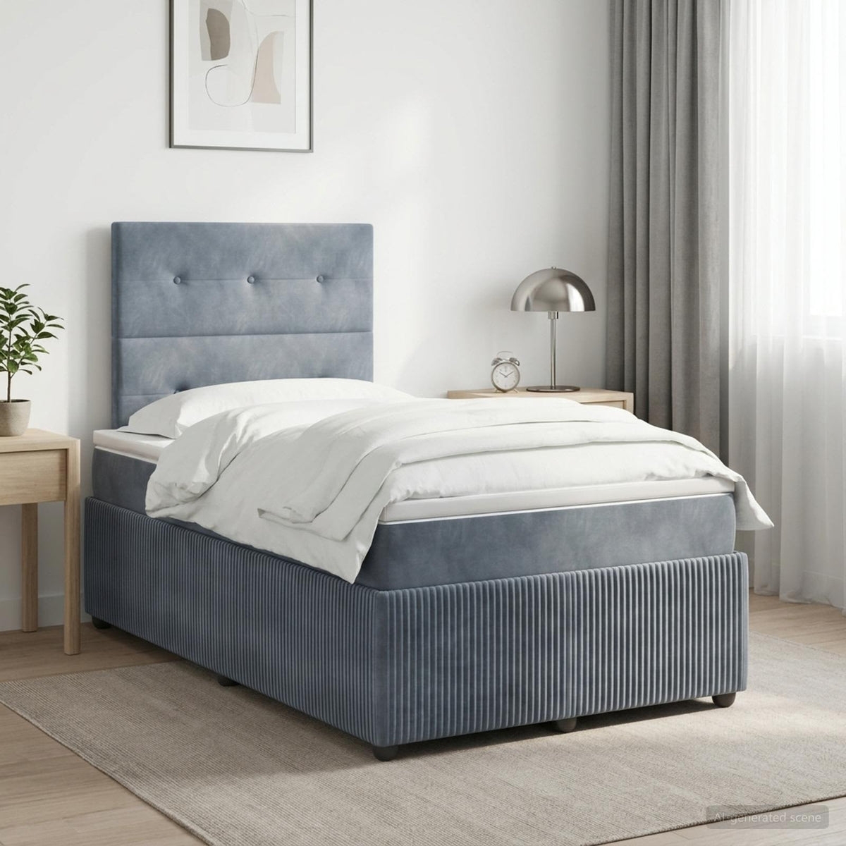Boxspringbed met matras Donkergrijs 120 x 190 cm Fluweel is nu te koop bij PeponiXL, paradijselijk wonen!