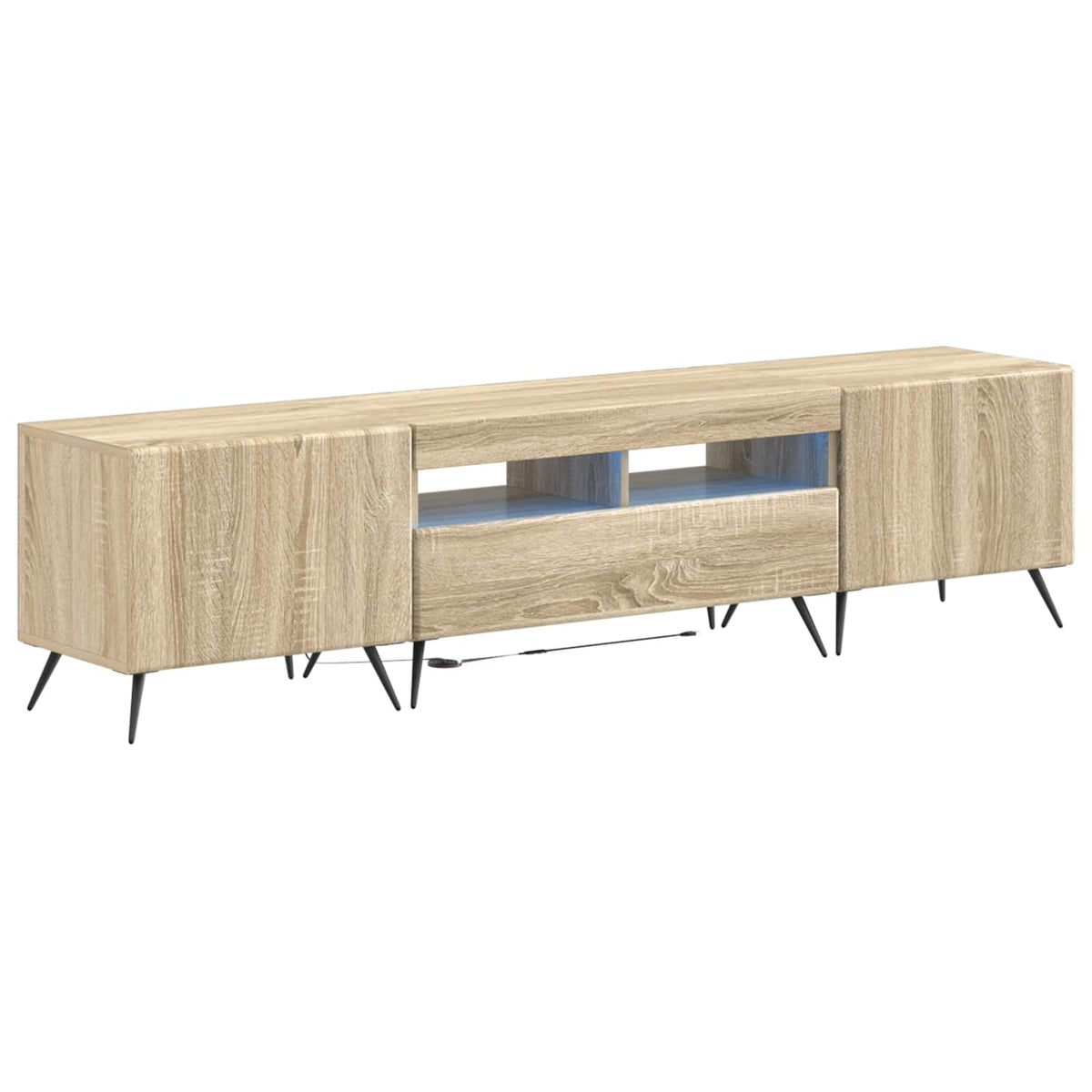 5-delige LED TV-kast Sonoma Eiken Bewerkt hout is nu te koop bij PeponiXL, paradijselijk wonen!