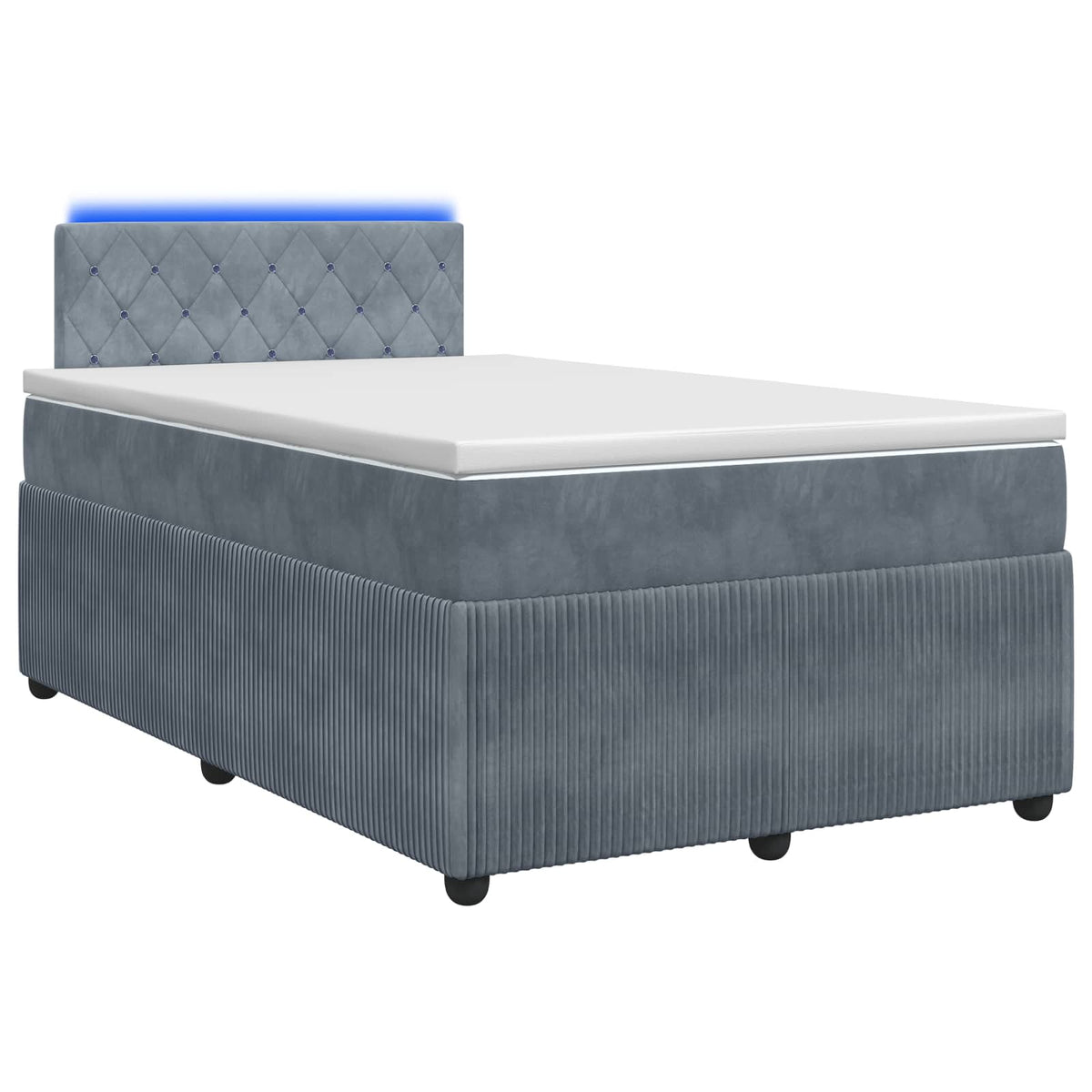 Boxspringbed met matras Donkergrijs 120 x 190 cm Fluweel is nu te koop bij PeponiXL, paradijselijk wonen!