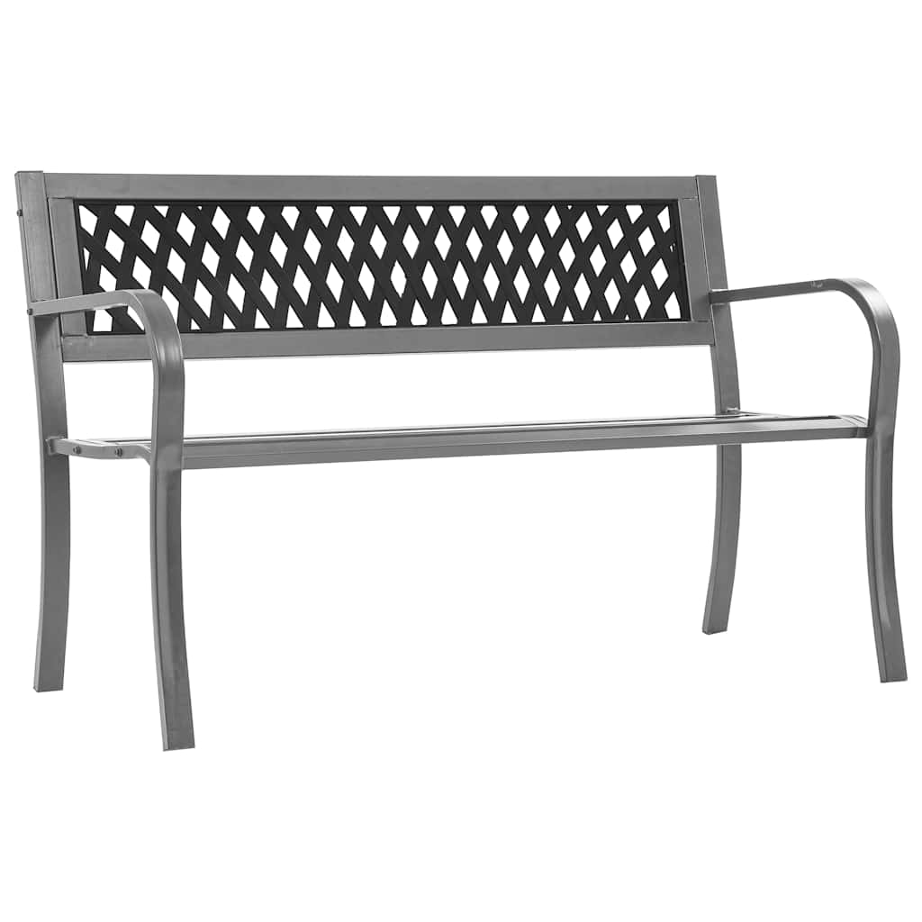Tuinbank 120 cm staal zwart is nu te koop bij PeponiXL, paradijselijk wonen!