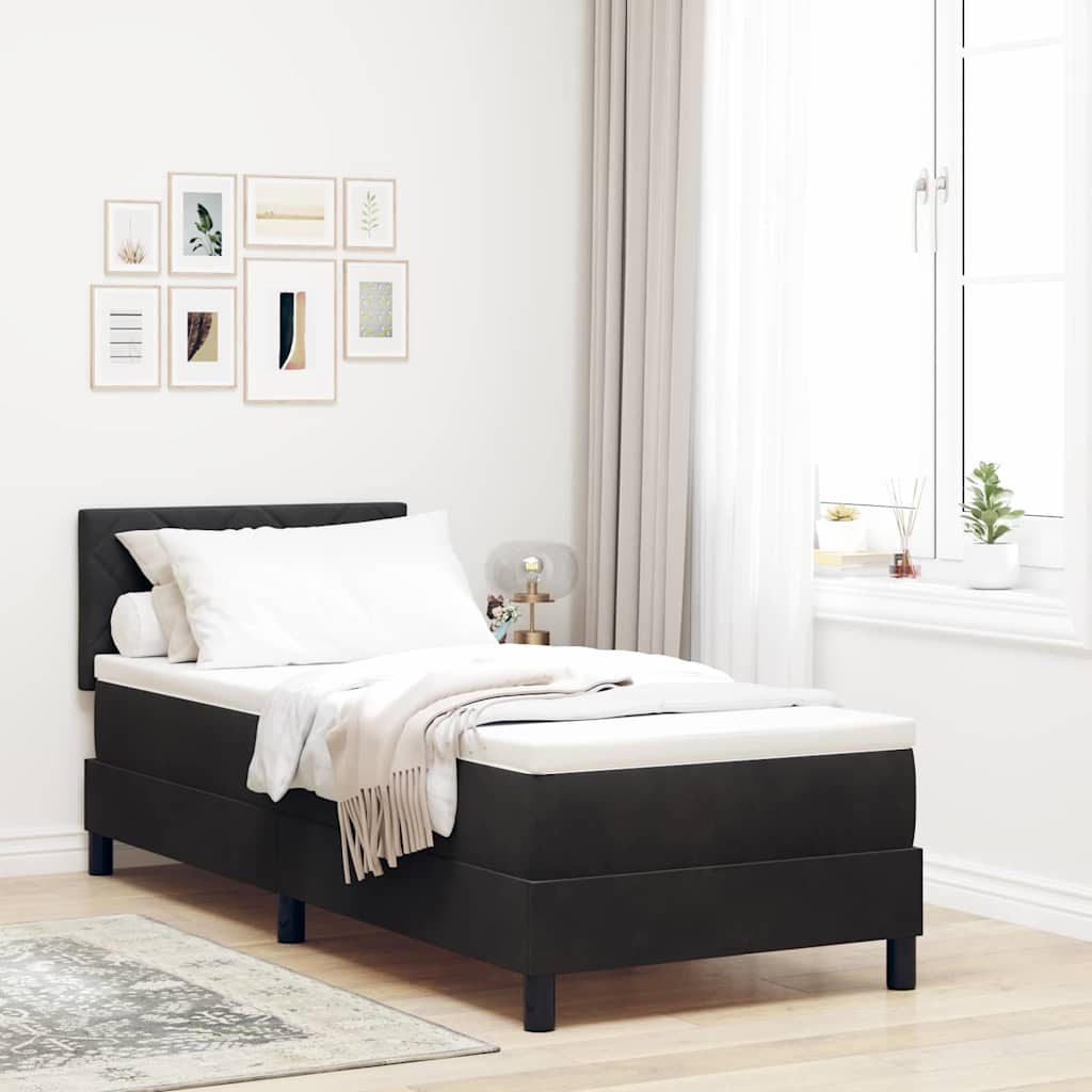 Boxspringbed met matras Zwart 80 x 200 cm Fluweel is nu te koop bij PeponiXL, paradijselijk wonen!