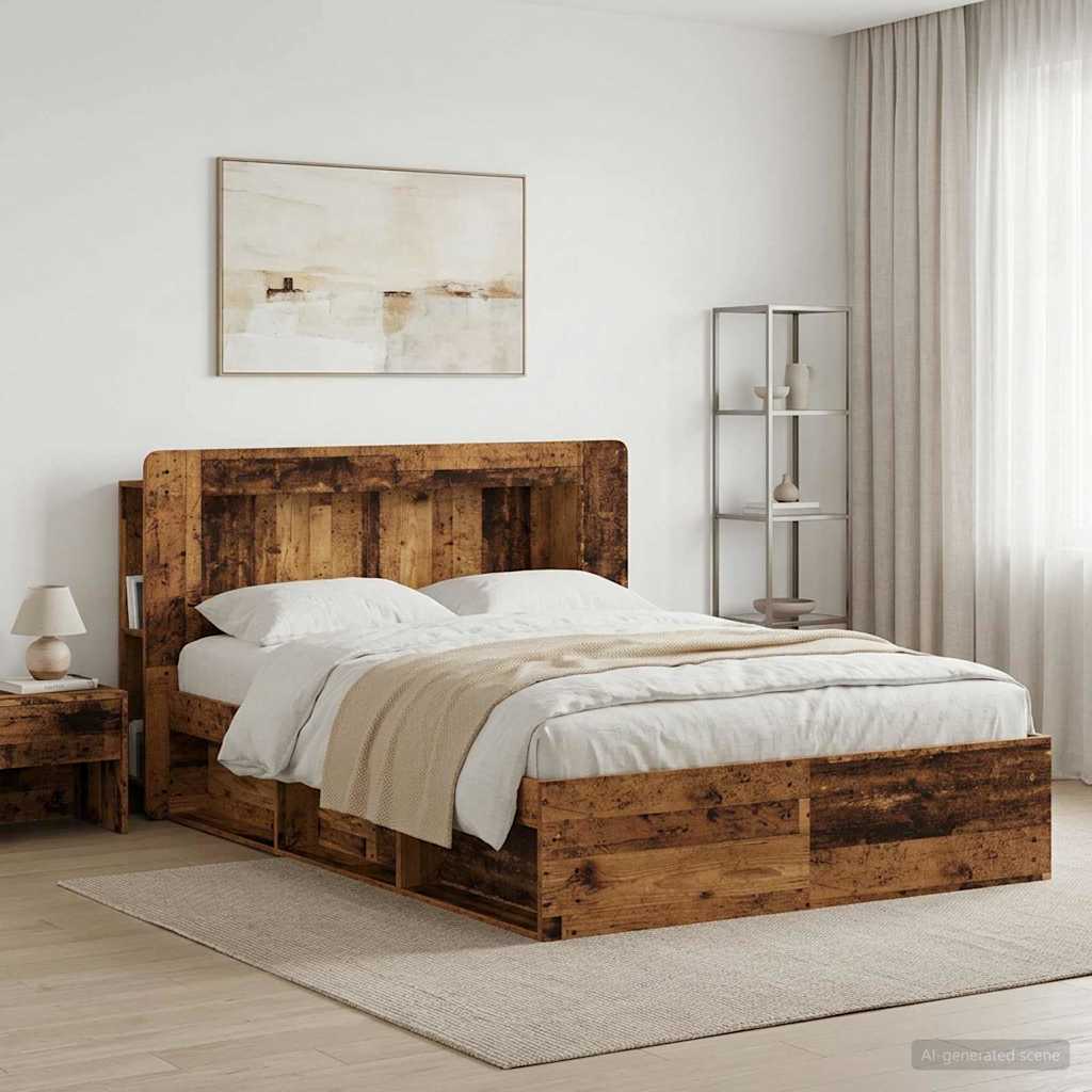 Hoofdbordkast met opslag Oud hout Geconstrueerd hout is nu te koop bij PeponiXL, paradijselijk wonen!