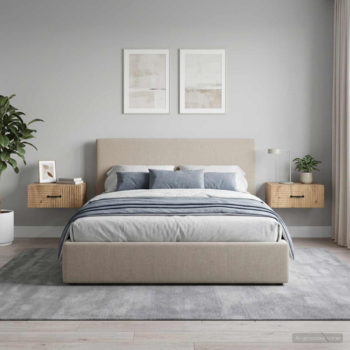 Wandbeugel Bedkast 2 pcs Artisanaal eiken 49 x 34,5 x 20 cm is nu te koop bij PeponiXL, paradijselijk wonen!