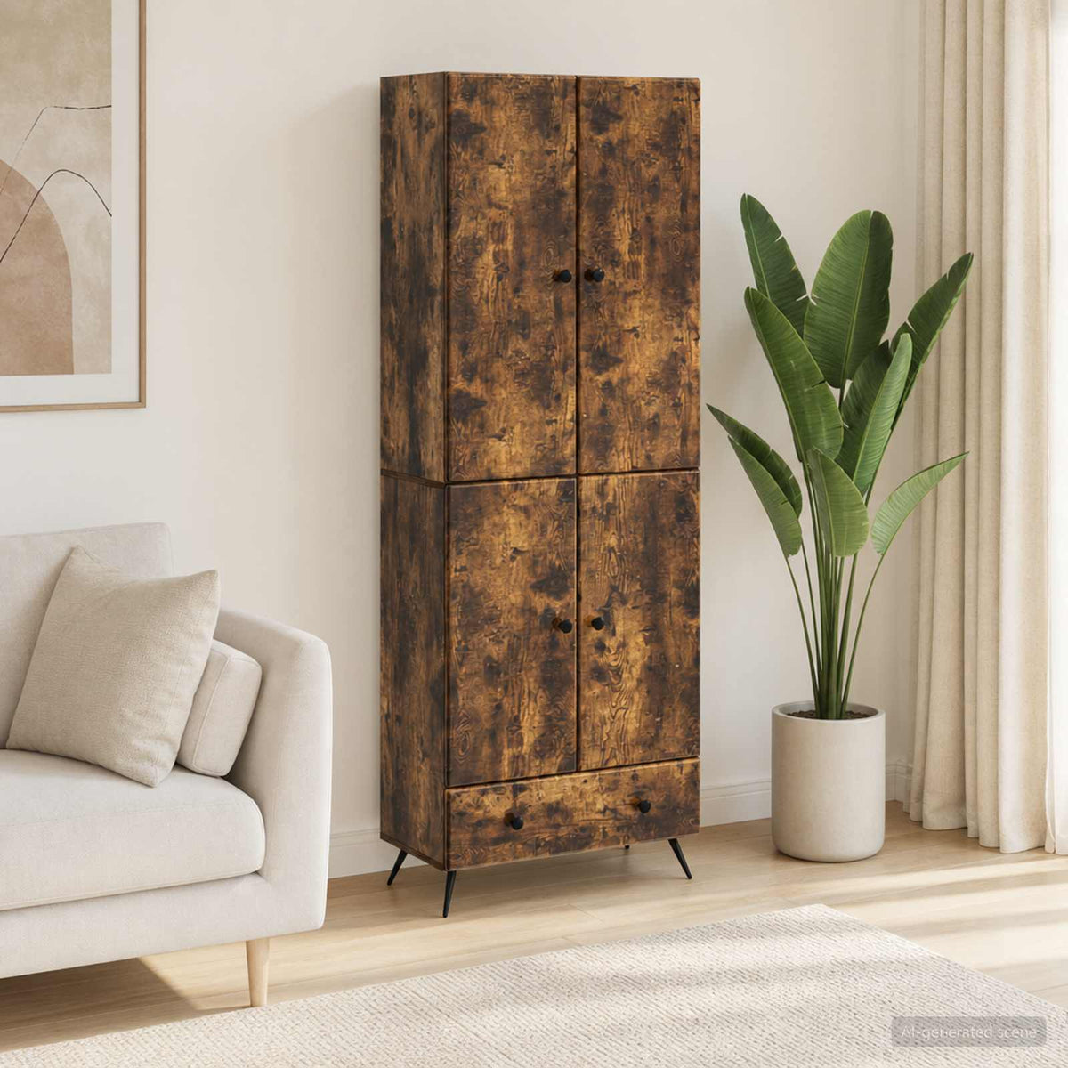 Kastenset 2 pcs Gerookt eiken Bewerkt hout is nu te koop bij PeponiXL, paradijselijk wonen!