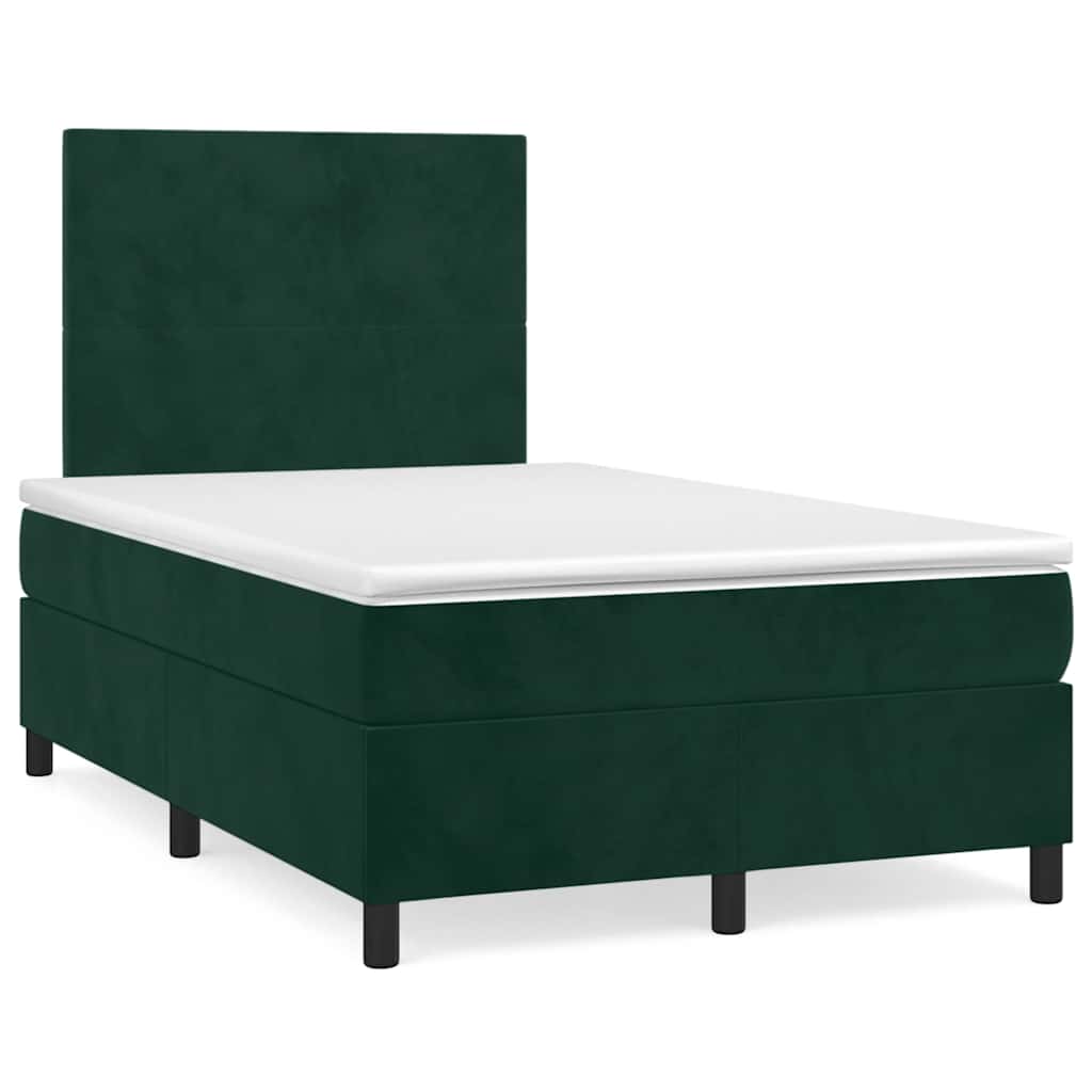 Boxspring met matras fluweel donkergroen 120x190 cm is nu te koop bij PeponiXL, paradijselijk wonen!
