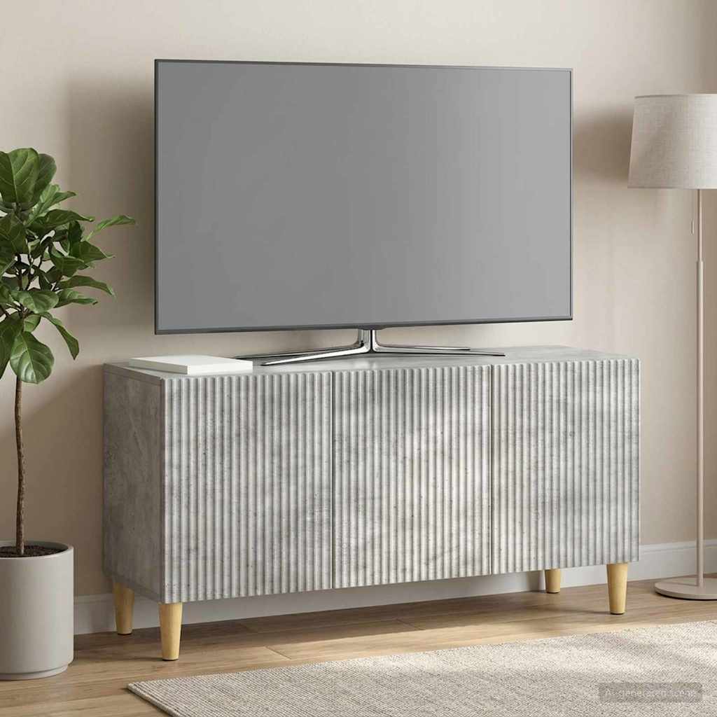 TV-kast Betongrijs 99 x 34,5 x 50 cm Bewerkt hout is nu te koop bij PeponiXL, paradijselijk wonen!