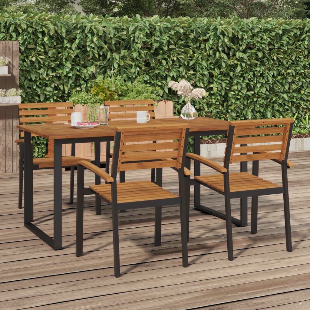 Tuintafel met U-vormige poten 160x80x75 cm massief acaciahout is nu te koop bij PeponiXL, paradijselijk wonen!