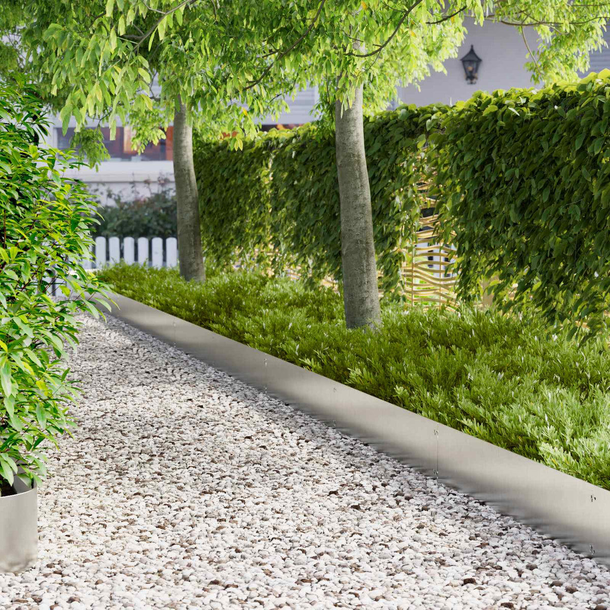 Gazonrand 10 pcs 103 x 25 cm Staal Zilverkleurig is nu te koop bij PeponiXL, paradijselijk wonen!