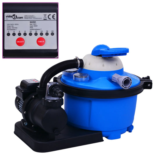 Zandfilterpomp met timer 450 W 25 L is nu te koop bij PeponiXL, paradijselijk wonen!