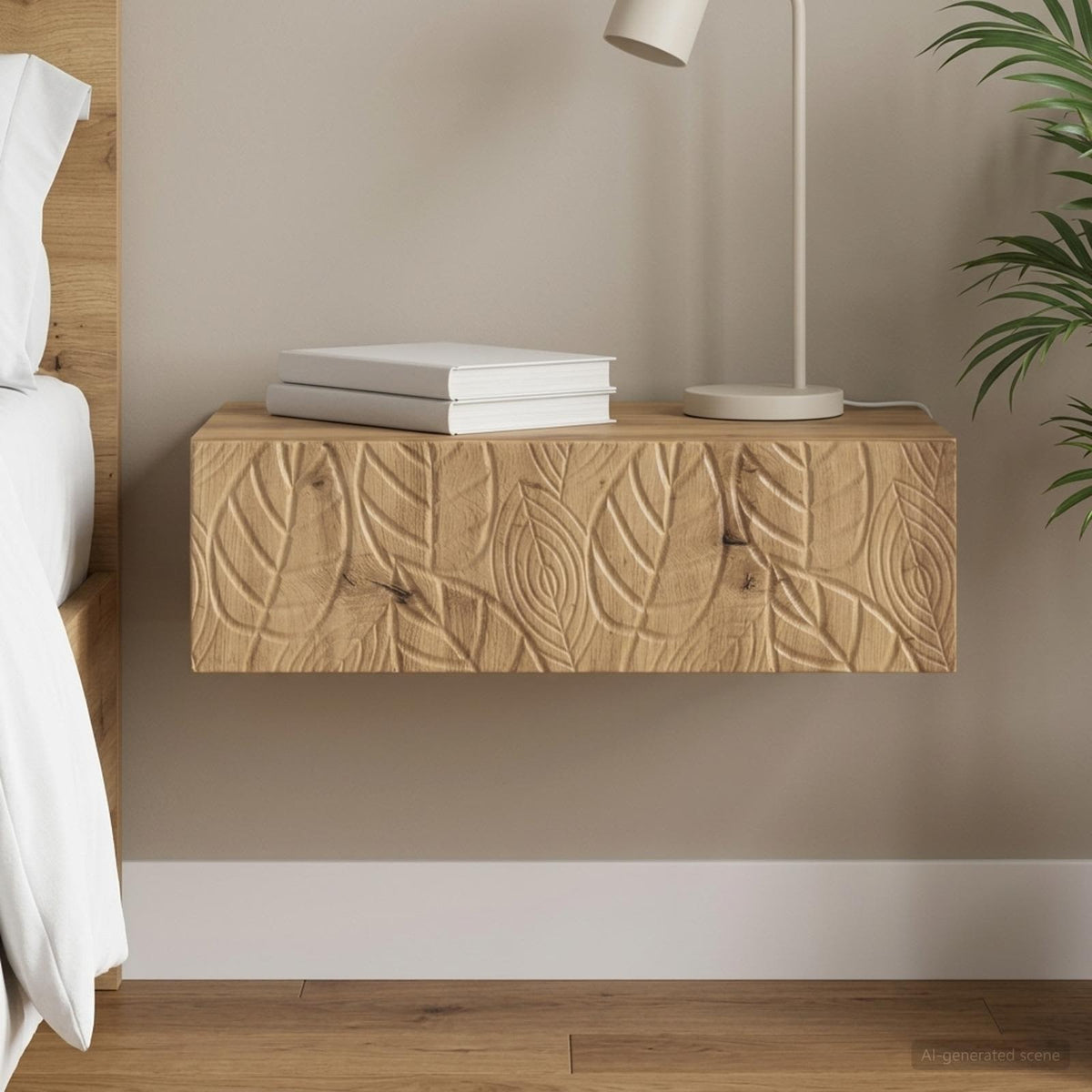 Wandmontage Zijtafel 59 x 34,5 x 17 cm Bewerkt hout is nu te koop bij PeponiXL, paradijselijk wonen!
