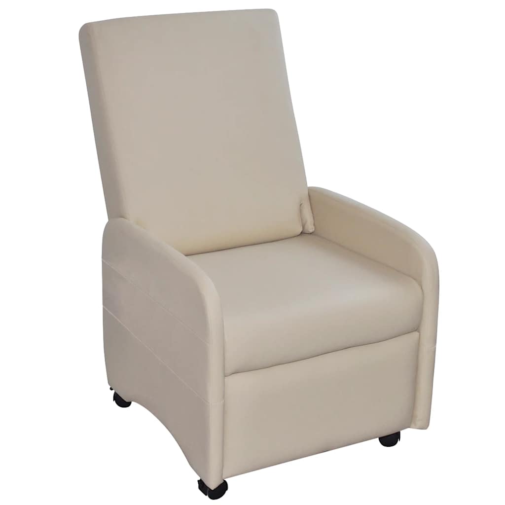 Fauteuil inklapbaar kunstleer crème is nu te koop bij PeponiXL, paradijselijk wonen!