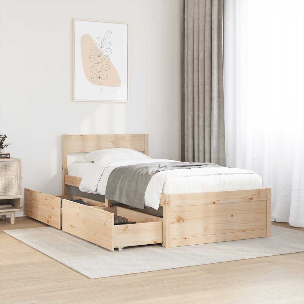 Bedframe zonder matras massief grenenhout 75x190 cm is nu te koop bij PeponiXL, paradijselijk wonen!
