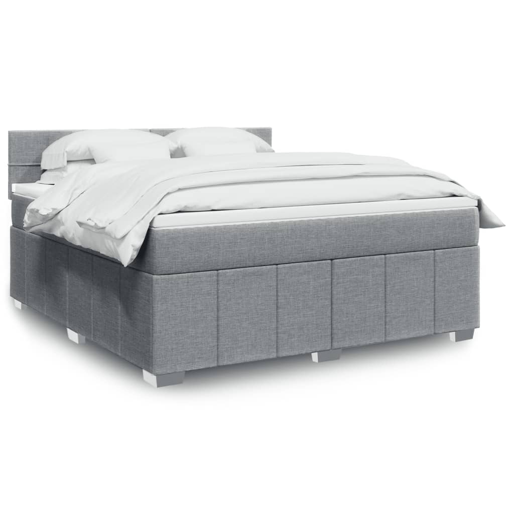 Boxspring met matras stof lichtgrijs 180x200 cm is nu te koop bij PeponiXL, paradijselijk wonen!