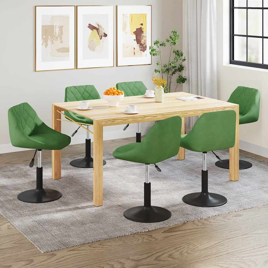 Eetkamerstoelen draaibaar 6 st fluweel lichtgroen is nu te koop bij PeponiXL, paradijselijk wonen!
