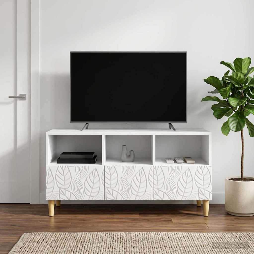 TV-kast 102 x 34,5 x 50 cm Wit Bewerkt hout is nu te koop bij PeponiXL, paradijselijk wonen!