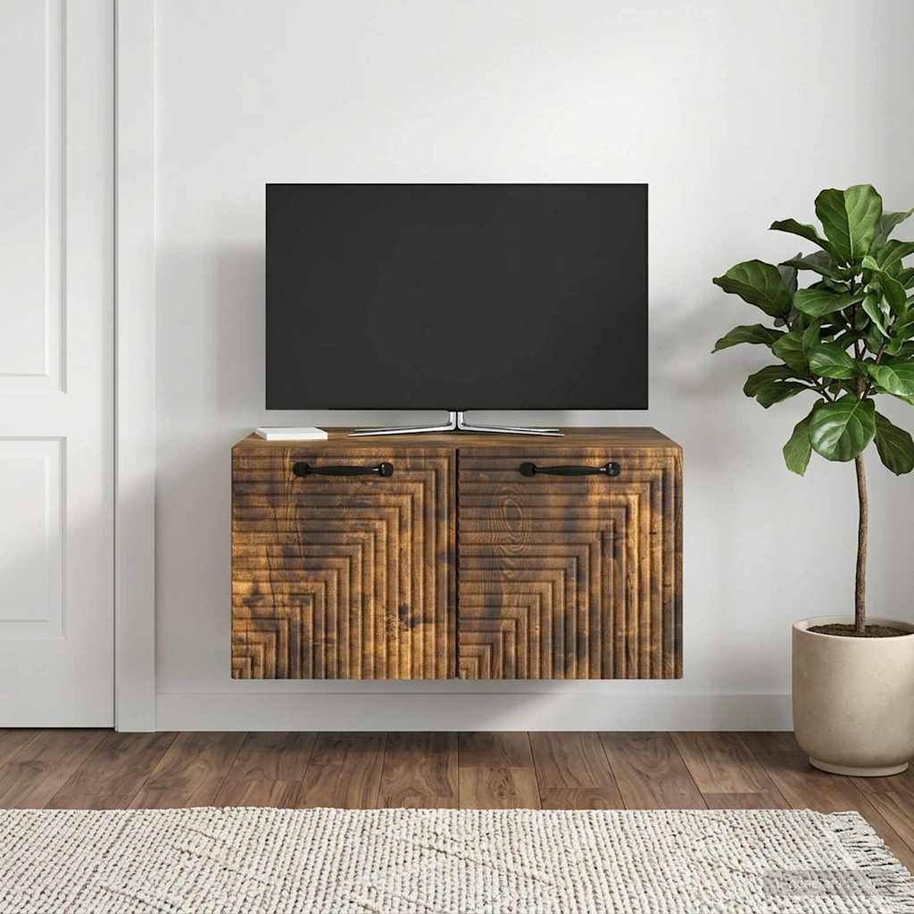 Wandbeugel TV-kast Gerookt eiken 59,5 x 41 x 30 cm Bewerkt hout is nu te koop bij PeponiXL, paradijselijk wonen!