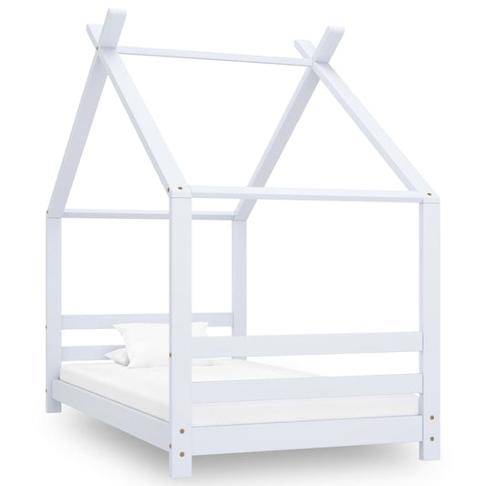 Kinderbedframe massief grenenhout wit 80x160 cm is nu te koop bij PeponiXL, paradijselijk wonen!