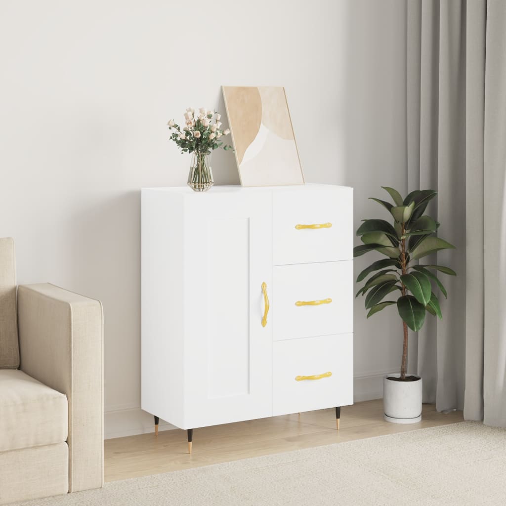 Dressoir 69,5x34x90 cm bewerkt hout wit is nu te koop bij PeponiXL, paradijselijk wonen!