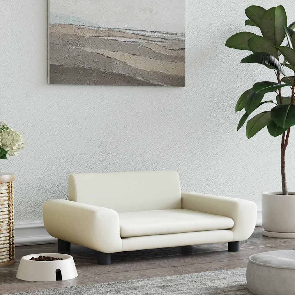 Hondenmand 70x45x33 cm fluweel crèmekleurig is nu te koop bij PeponiXL, paradijselijk wonen!