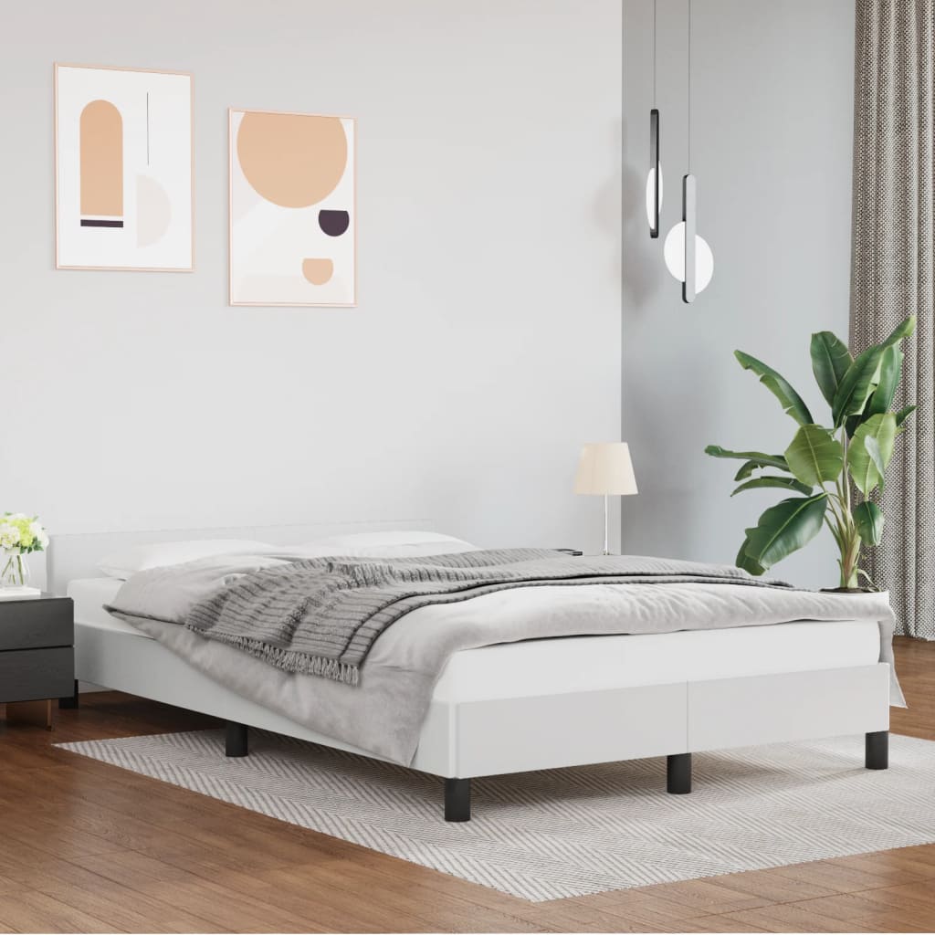 Bedframe zonder matras 120x190 cm kunstleer wit is nu te koop bij PeponiXL, paradijselijk wonen!
