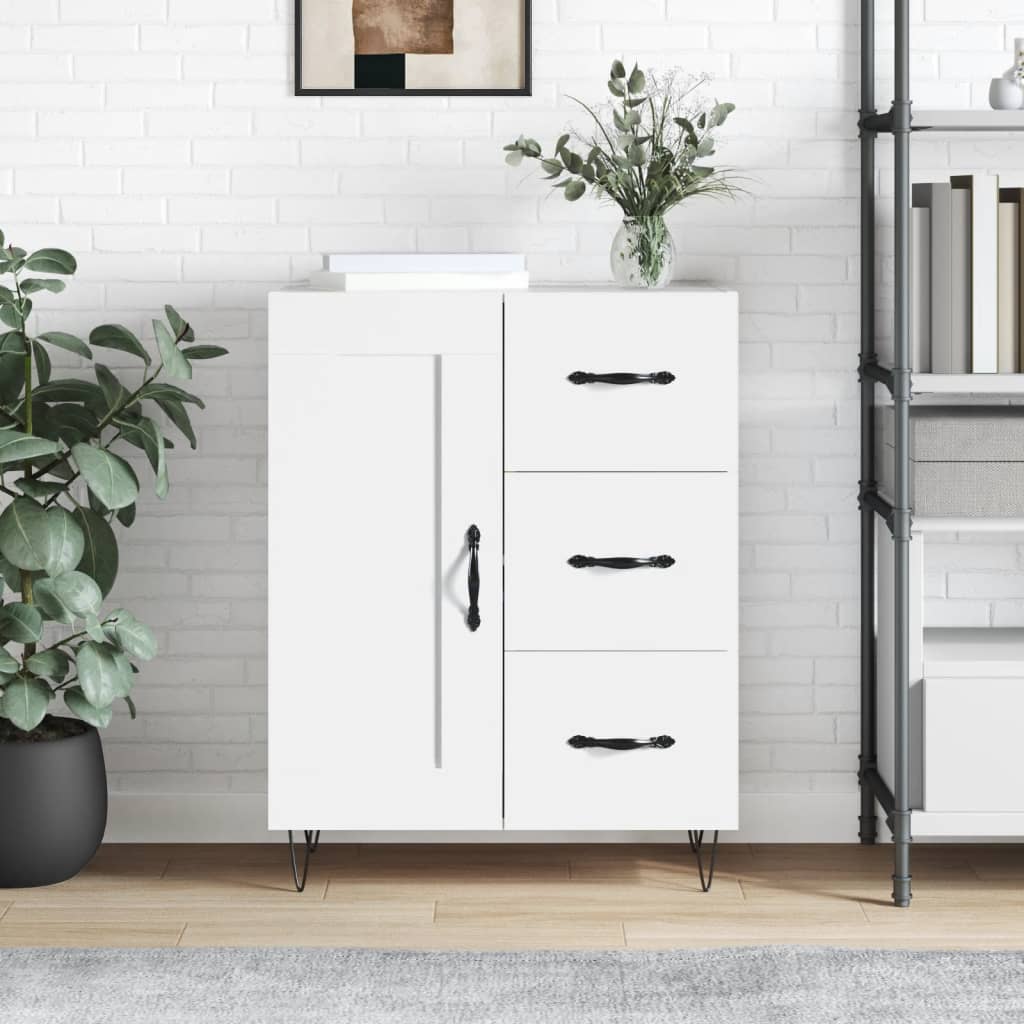 Dressoir 69,5x34x90 cm bewerkt hout wit is nu te koop bij PeponiXL, paradijselijk wonen!
