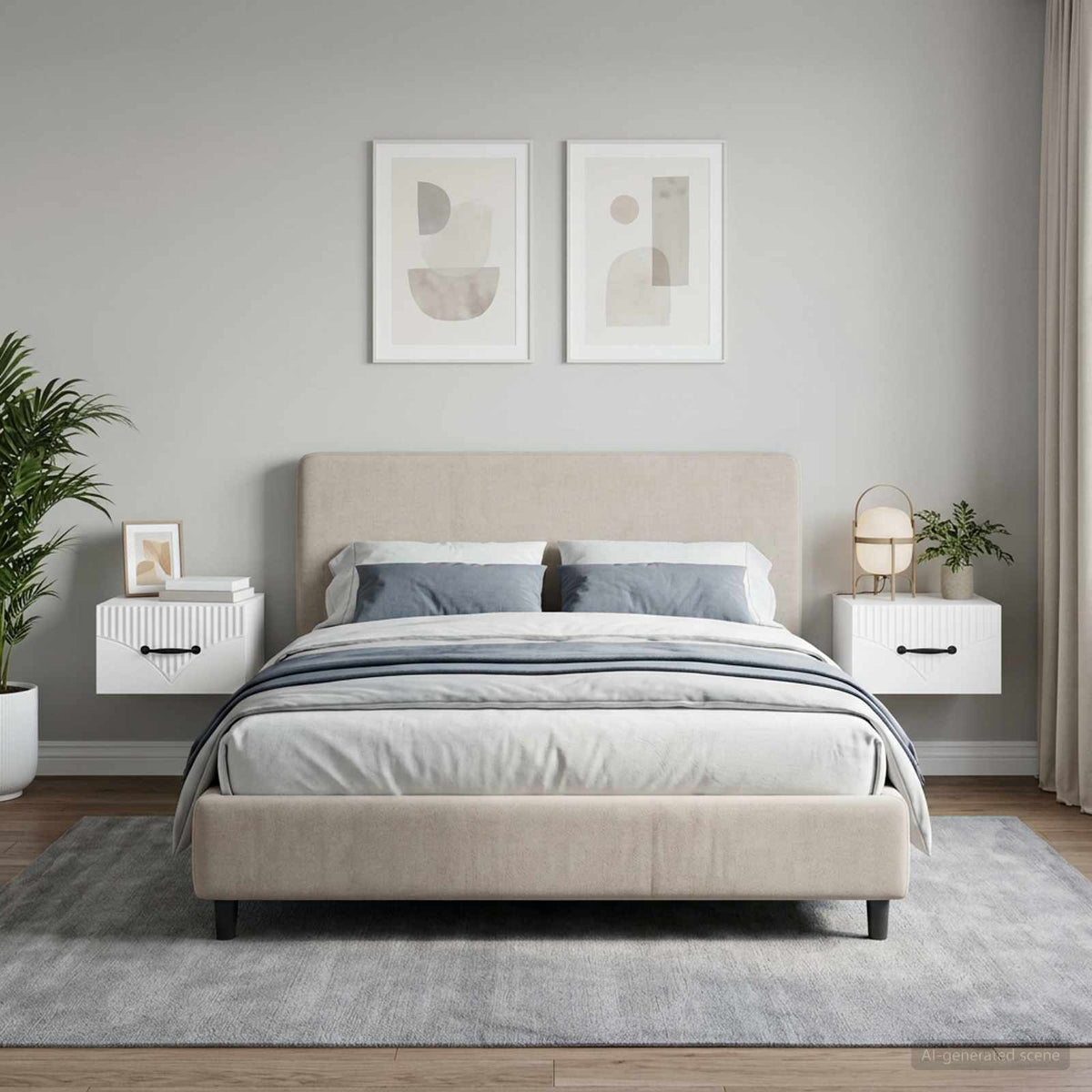 Wandbeugel Bedkast 2 pcs Wit 34,5 x 33 x 20 cm Bewerkt hout is nu te koop bij PeponiXL, paradijselijk wonen!
