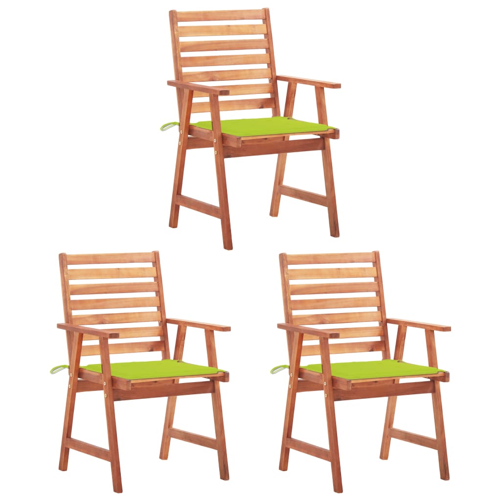 Tuinstoelen 3 st met kussens massief acaciahout is nu te koop bij PeponiXL, paradijselijk wonen!