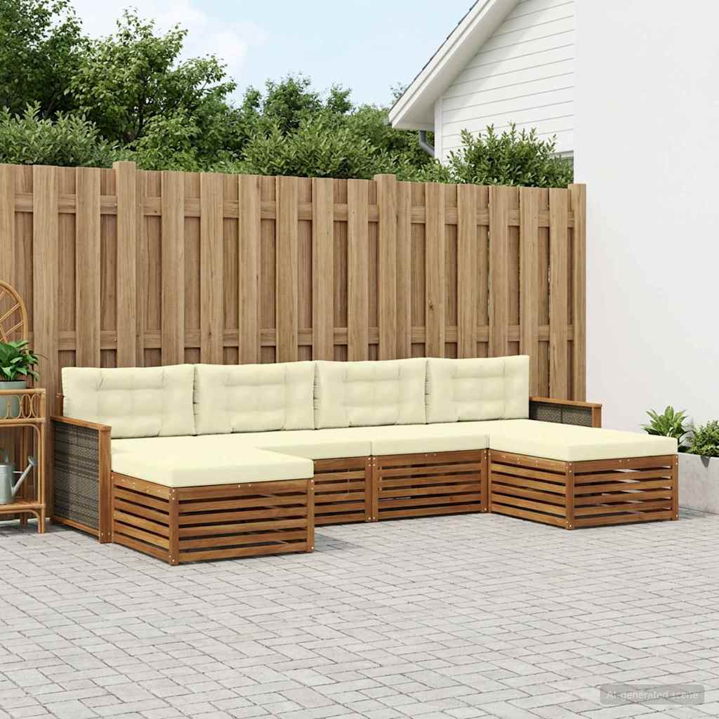 Sofa-Sets met kussen 6 pcs Massief Acaciahout is nu te koop bij PeponiXL, paradijselijk wonen!