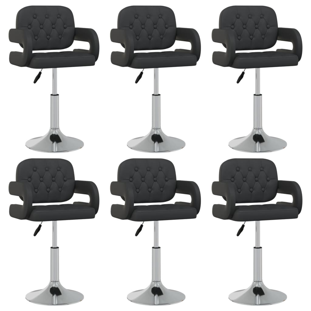 Eetkamerstoelen draaibaar 6 st kunstleer zwart is nu te koop bij PeponiXL, paradijselijk wonen!