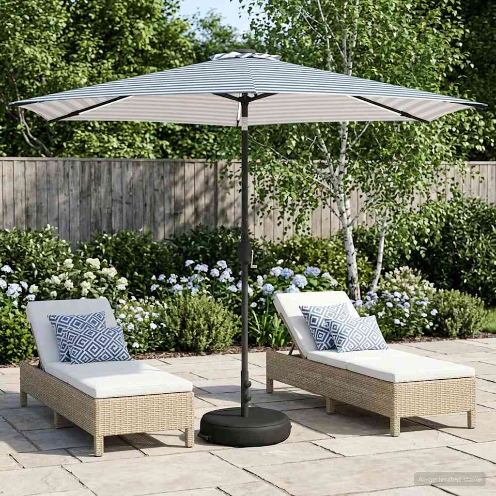 Tuinparasol met LED-lampen en voet 300 x 300 cm Polyester is nu te koop bij PeponiXL, paradijselijk wonen!