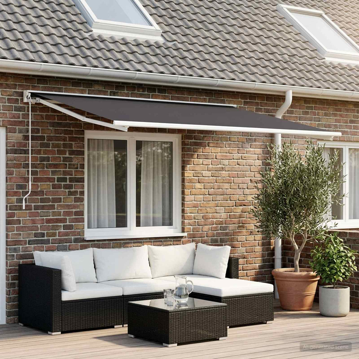 Vervangingsdoek voor zonnescherm Antracietkleurig 350 x 200 cm is nu te koop bij PeponiXL, paradijselijk wonen!