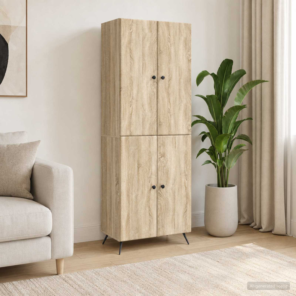 Kastenset 2 pcs Sonoma Eiken Bewerkt hout is nu te koop bij PeponiXL, paradijselijk wonen!