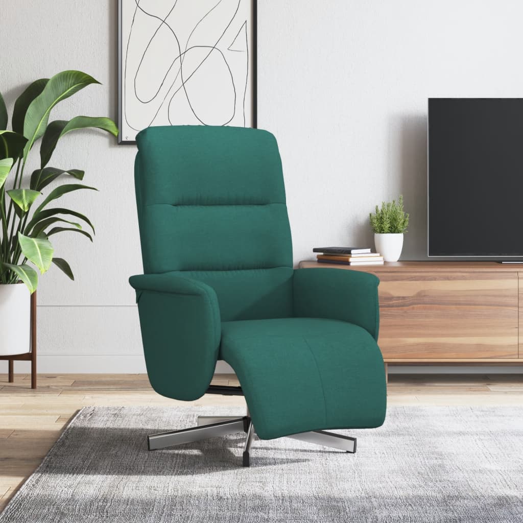 Fauteuil verstelbaar met voetensteun stof donkergroen is nu te koop bij PeponiXL, paradijselijk wonen!