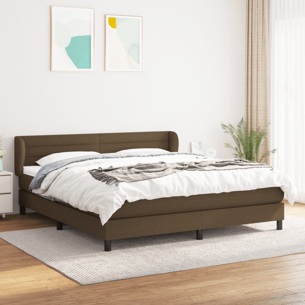 Boxspring met matras stof donkerbruin 180x200 cm is nu te koop bij PeponiXL, paradijselijk wonen!