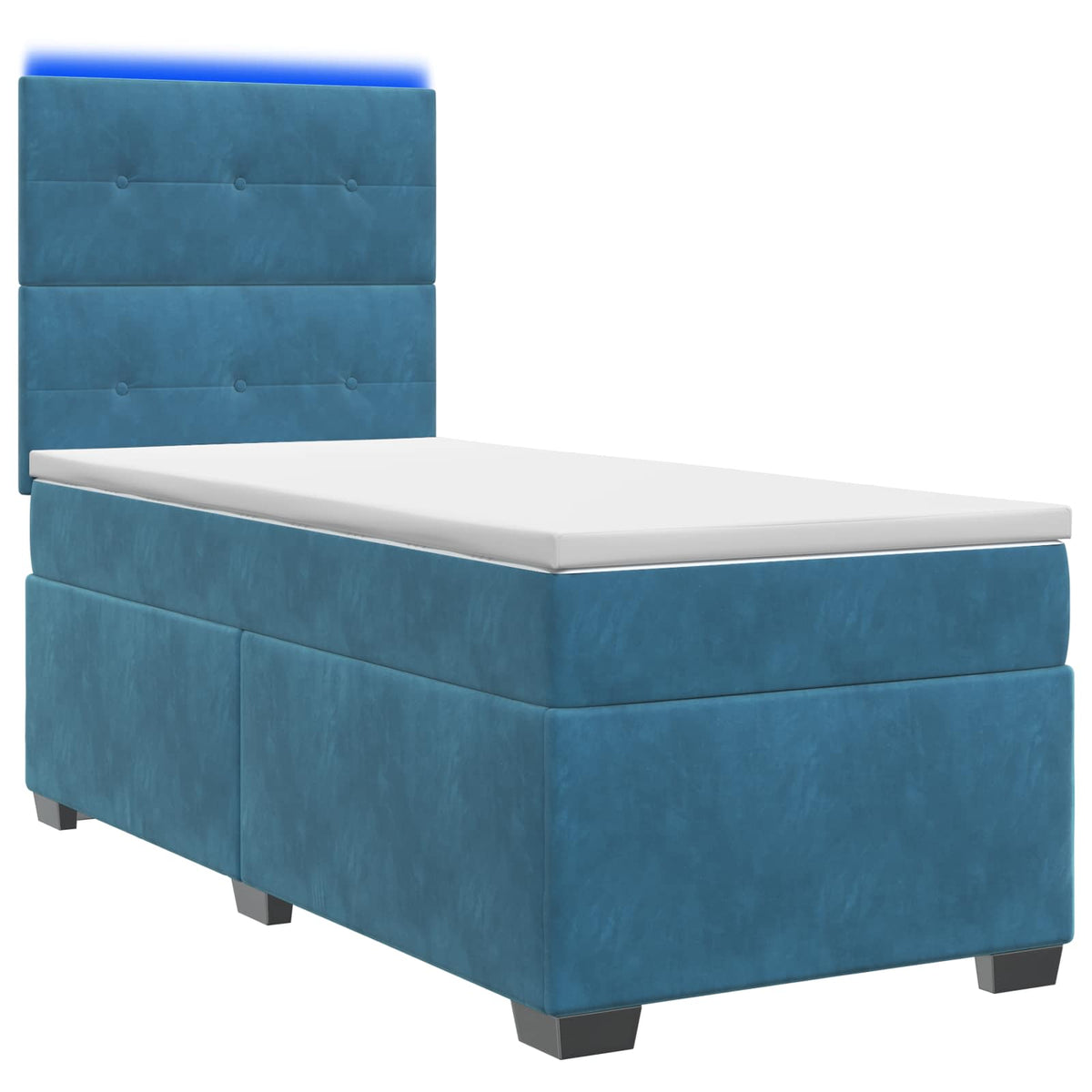 Boxspringbed met matras Blauw 100 x 200 cm Fluweel is nu te koop bij PeponiXL, paradijselijk wonen!